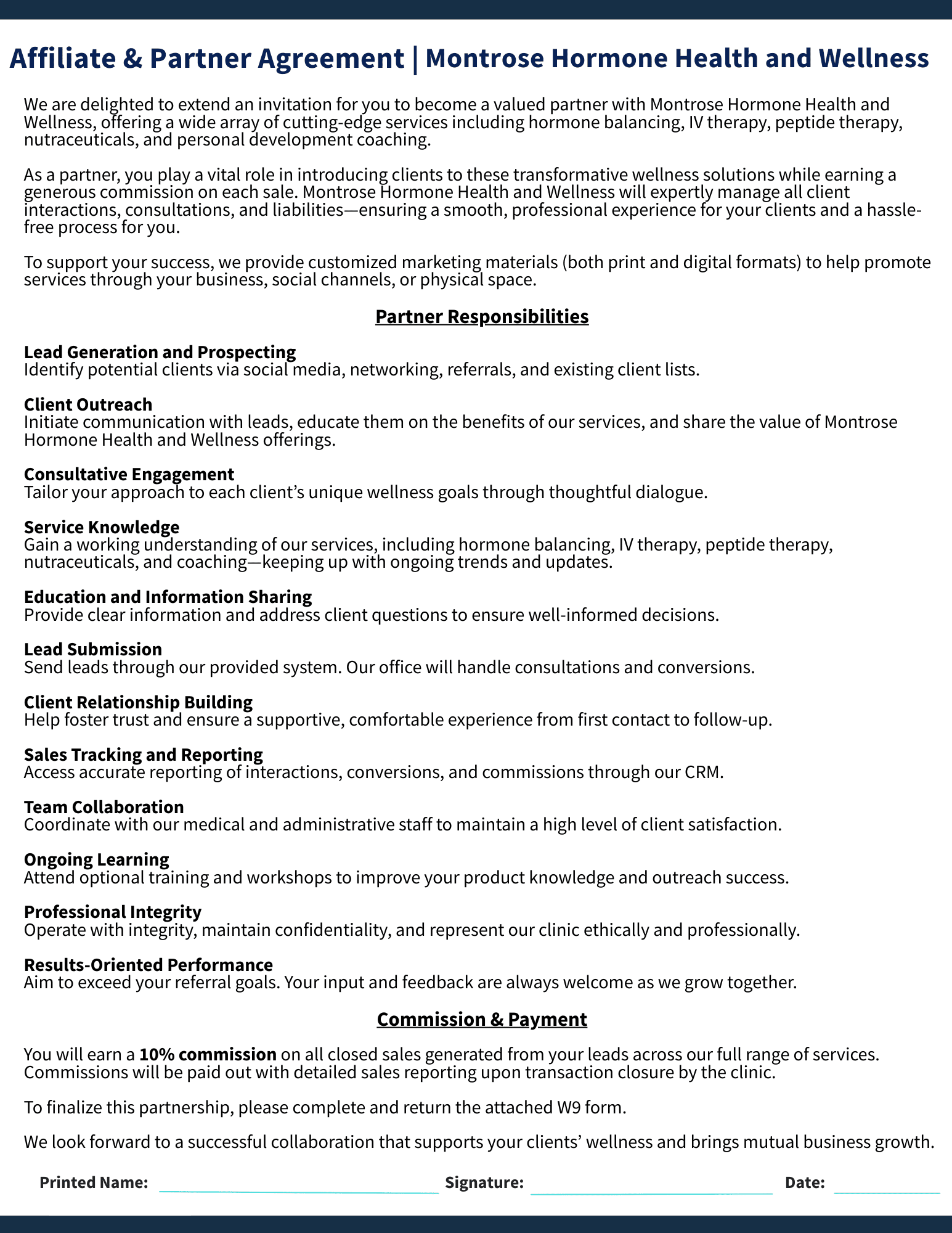 Partner agreement - website!